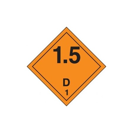 Accuform TDG PLACARD CLASS 1 273MM x 273MM TCP154MG10 TCP154MG10